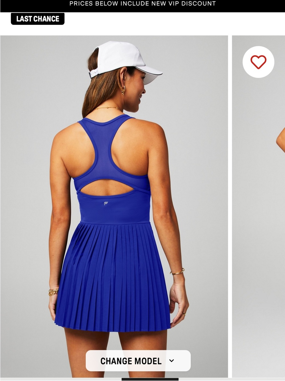 Fabletics Hot Shot Racerback Pleated Backless Tennis Dress PURPLE